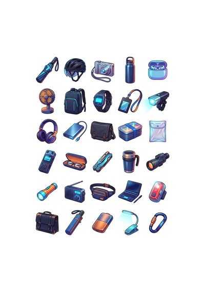 30 Adet Şehirli Günlük Eşyalar Sticker Seti - Laptop Telefon Ajanda Çok Renkli