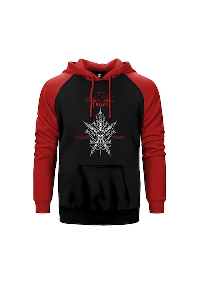 Celtic Frost Morbid Tales Kırmızı Renk Reglan Kol Kapşonlu Sweatshirt Kırmızı