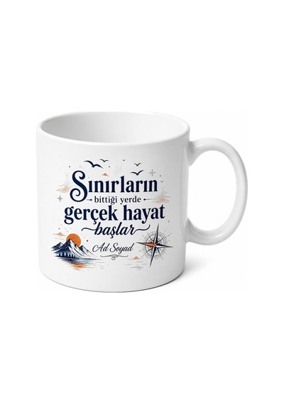 Kendi Doğrularıyla Yaşayan Özgür Ruhlara Sınır Tanımayan Kupa Bardak Hediye Beyaz / Çok Renkli