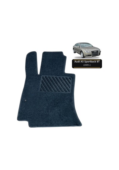 Oto Halı Paspas Seti Audi A5 Sportback 8t 2009+ Uyumlu - Siyah Logosuz Kaymaz & Şık Tasarım