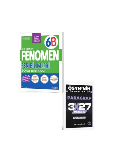 Fenomen 2027 6. Sınıf Fen Bilimleri Fenomen B Soru Bankası+ Evp Akademi Paragraf