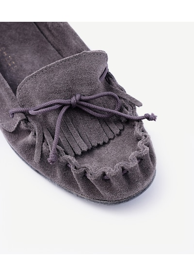 Yargıcı Aksesuar Detaylı Deri Loafer 25ykay4086x 059 Gri