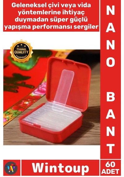 Bant Şeffaf Nano Pu Jel Süper Güçlü Yıkanabilir Pratik Sabitleyici Çift Taraflı Bant Seti 60 Parça Çok Renkli