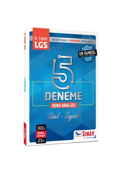 8.Sınıf LGS 5 Deneme- Sınav Dergisi Yayınları