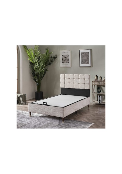 Beehanem Bengü Krem 160x200 En Geniş Çift Kişilik Çift Kabinli Baza Başlık Takımı Premium Konfor 2'li Çift Kişilik 160 x 200