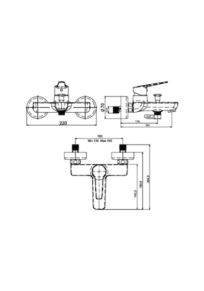 Nsk Noxia N3034502 Banyo Bataryası Krom Gri