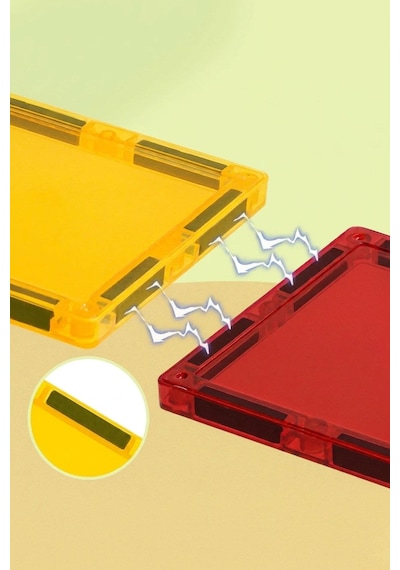 76 Parça Manyetik Çiftlik Blok Seti - 7.5 Cm Renkli Magnet Mıknatıslı Yapı Blokları, 3+ Yaş Eğitici