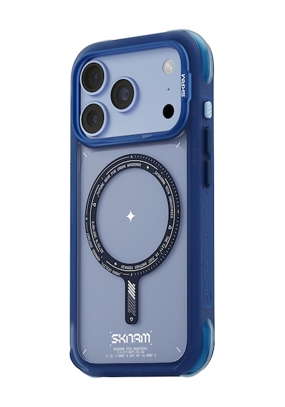 İphone 18 Pro Max Uyumlu Kılıf M-safe Şarj Özellikli Airbagli Skinarma Avion Kapak Mavi
