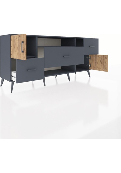 Hyperion Konsol 2 Raflı 3 Çekmeceli 2 Kapaklı 176x44x83 Antrasit-çam/antrasit Çam/antrasit Hyperion Konsol 2 Raflı 3 Çekmeceli 2 Kapaklı 176x44x83 Antrasit-çam/antrasit Çam/antrasit