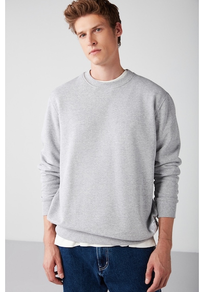 Grimelange Travıs Erkek Organik Kumaşlı Yumuşacık Regular Fit Yuvarlak Yakalı Grimelanj Sweatshirt Grimelanj