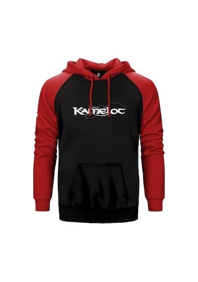 Kamelot Yazı Kırmızı Renk Reglan Kol Kapşonlu Sweatshirt Kırmızı