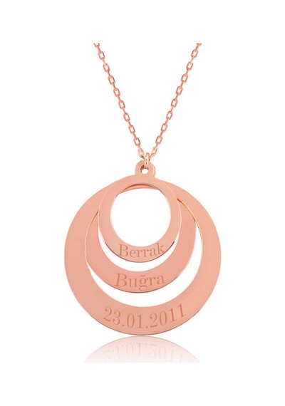 Gümüş Rose Aşk Çemberi İsimli Bayan Kolye Pt0580198 Gümüş