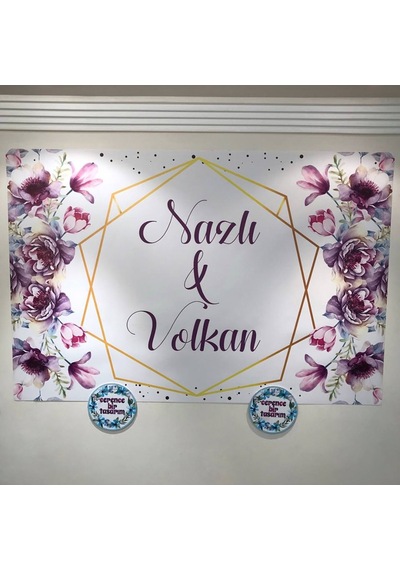Jetdijitalbaskı Söz Nişan Düğün için Kişiye Özel Branda Afiş Arka Fon (259141559)