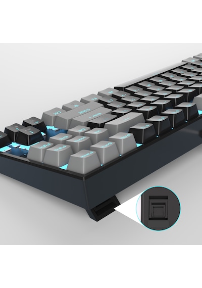 Magegee Mk-star 87 Tuş Red Switch Gri-siyah Kablolu Türkçe Q Mekanik Gaming Klavye