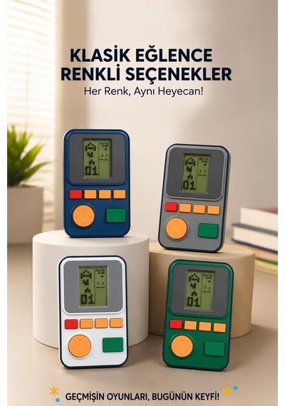 Premium Retro Boş Vakit Gençler Oyun Kolu Atari Joystick Tetris Gameboy Gc011 Yeşil