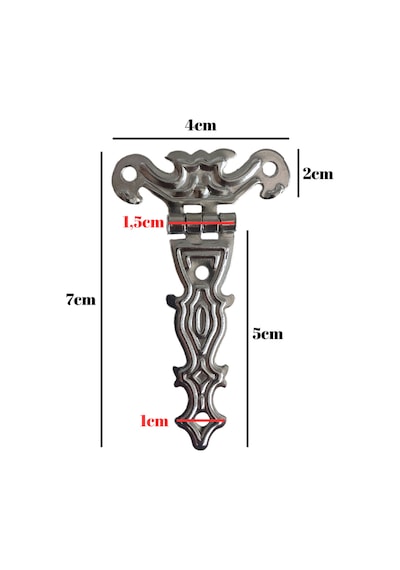 Kelebek Büyük Gümüş Dolap Menteşesi Mobilya Kutu Menteşesi Gümüş 4 Adet En:4cm Boy:7cm Gümüş