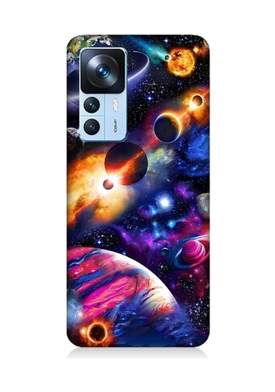 Xiaomi Mi 12t Uyumlu Uzayda Gezegenler Ve Galaksiler Desenli Silikon Kılıf