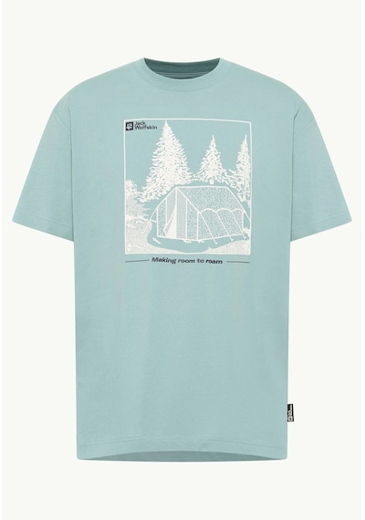Jack Wolfskin Freeroamer Erkek Tişört Pastel Yeşil Yeşil