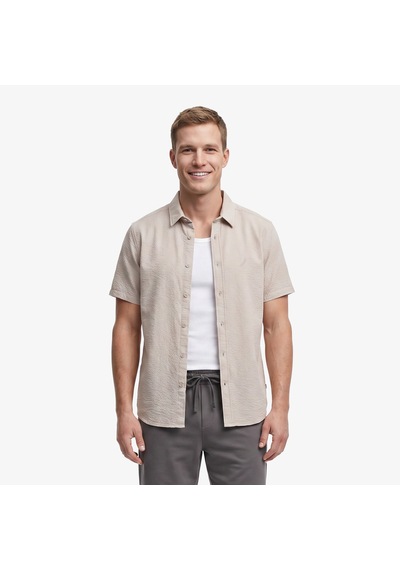 Nautica Regular Fit Erkek Gri Gömlekdüzw65416t Bej