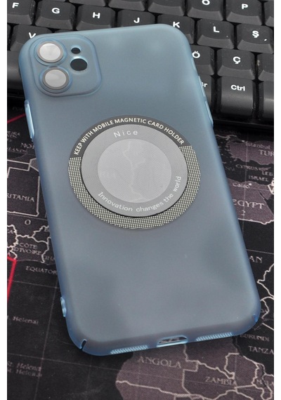 Apple Uyumlu iPhone 11 Uyumlu Mint Yeşil Renkli Yarı Şeffaf İnce Sert Kapak Kılıf Kamera Lens Korumalı Mint Yeşili -