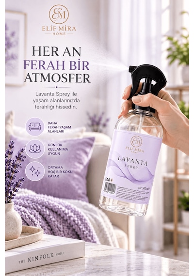 Oda Kokusu Sprey Lavanta Kalıcı Oda Parfümü 500 Ml