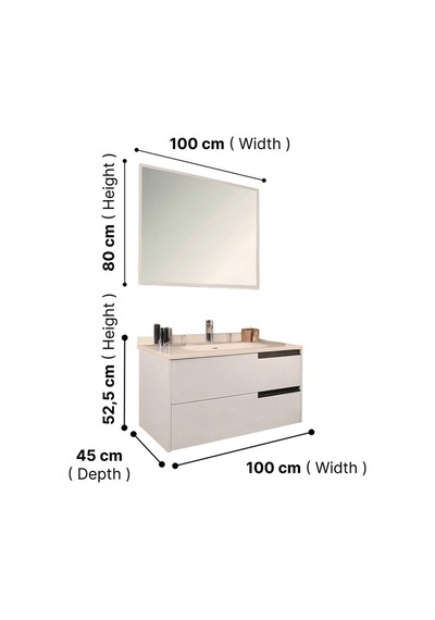 Kobos Eylül 100 Cm Banyo Dolabı Seti Bianco Beyaz Kobos Eylül 100 Cm Banyo Dolabı Seti Bianco Beyaz