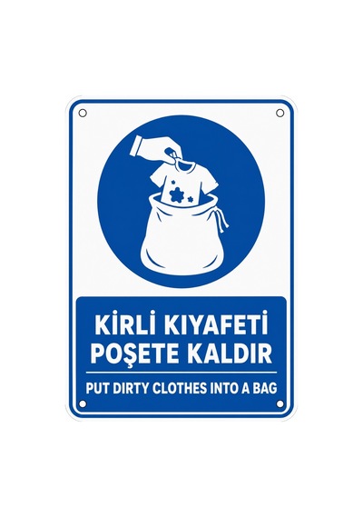 Kirli Kıyafeti Poşete Kaldır 50x70cm Pvc Isg Levha
