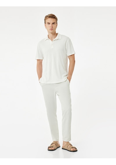 Koton Cep Detaylı Pamuklu Gabardin Beli Bağcıklı Pantolon Taş 5sam40179hw Taş