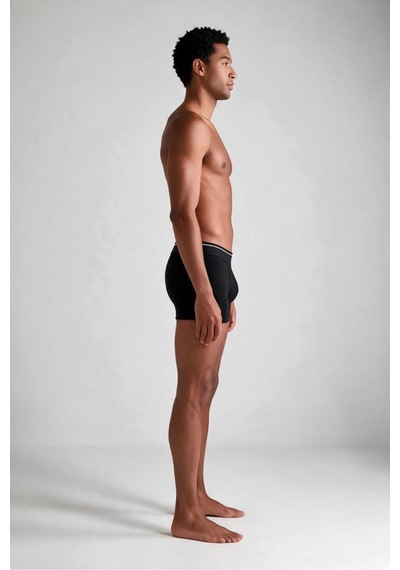 Trendybee Erkek Slim Fit Siyah Boxer 5 Adet Paket Likralı Rahat Kesim Özel Kutulu