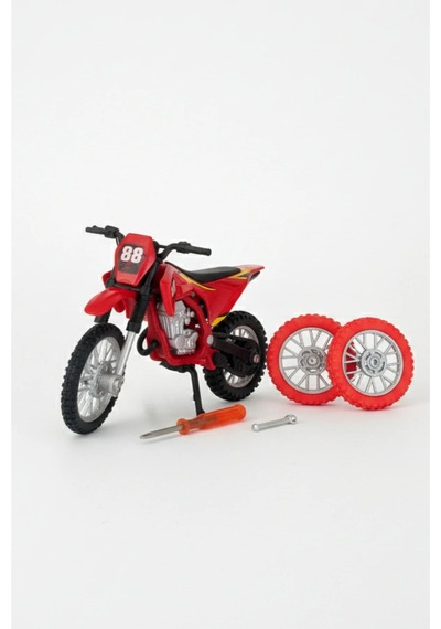 Model Cross Kırmızı Motorsiklet Sök Tak Tekerlekli 1:18 Ölçek 3+ Yaş Çok Renkli