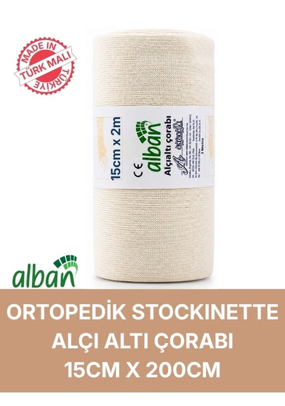 Alçı Altı Çorabı 15 Cm X 2 M, Pamuklu Esnek Medikal Stockinette