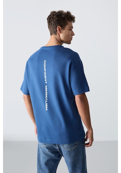 Tommy Life Parlament Pamuklu Kalın Yumuşak Dokulu Oversize Fit Baskılı Erkek T-shirt - 88321 Parlament