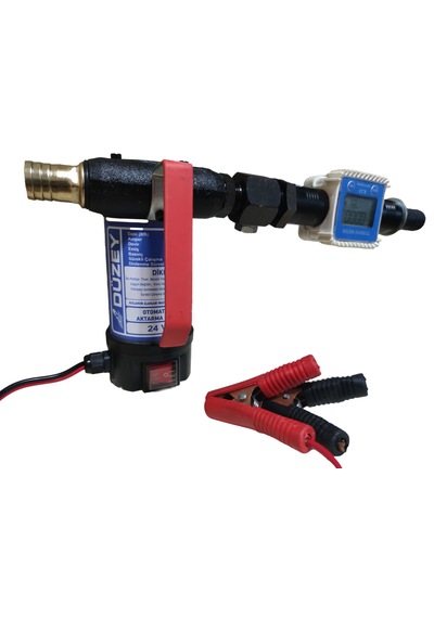 24 Volt Mazot Aktarma Pompası & K24 Dijital Sayaç Seti Litre Ölç