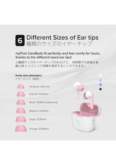 Myfirst Carebuds Çocuklar İçin Kablosuz Kulak İçi Kulaklık 3 12 Yaş 85 Db Güvenli Ses Sınırı Akıllı Şeffaflık Modu Kayıp Önleyici Askı 25 Saat Pil Uzay Mavisi