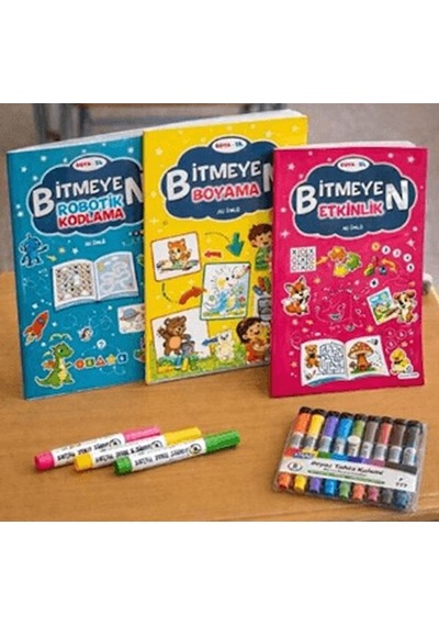 Boya Sil Bitmeyen Boyama 3 + Boya Kalemi Hediyeli - Fglt-801528