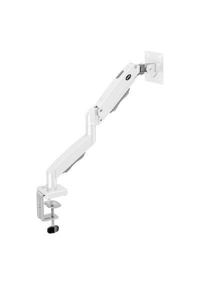 17-32 İnç Amortisörlü Monitör Kolu Tam Hareketli Vesa Uyumlu Masa Kelepçeli Monitör Standı 2-9 Kg - Beyaz