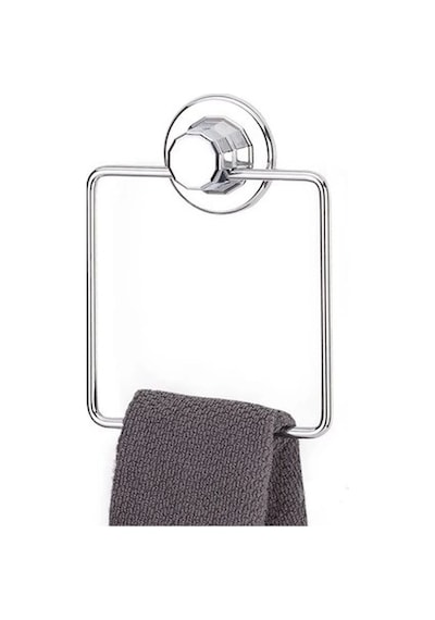 Hem Vantuzlu Hem Vidalı Banyo Aksesuarı 3 Lü Set Kare Havluluk + Tuvalet Kağıtlığı + Kağıt Havlu Askısı Gri