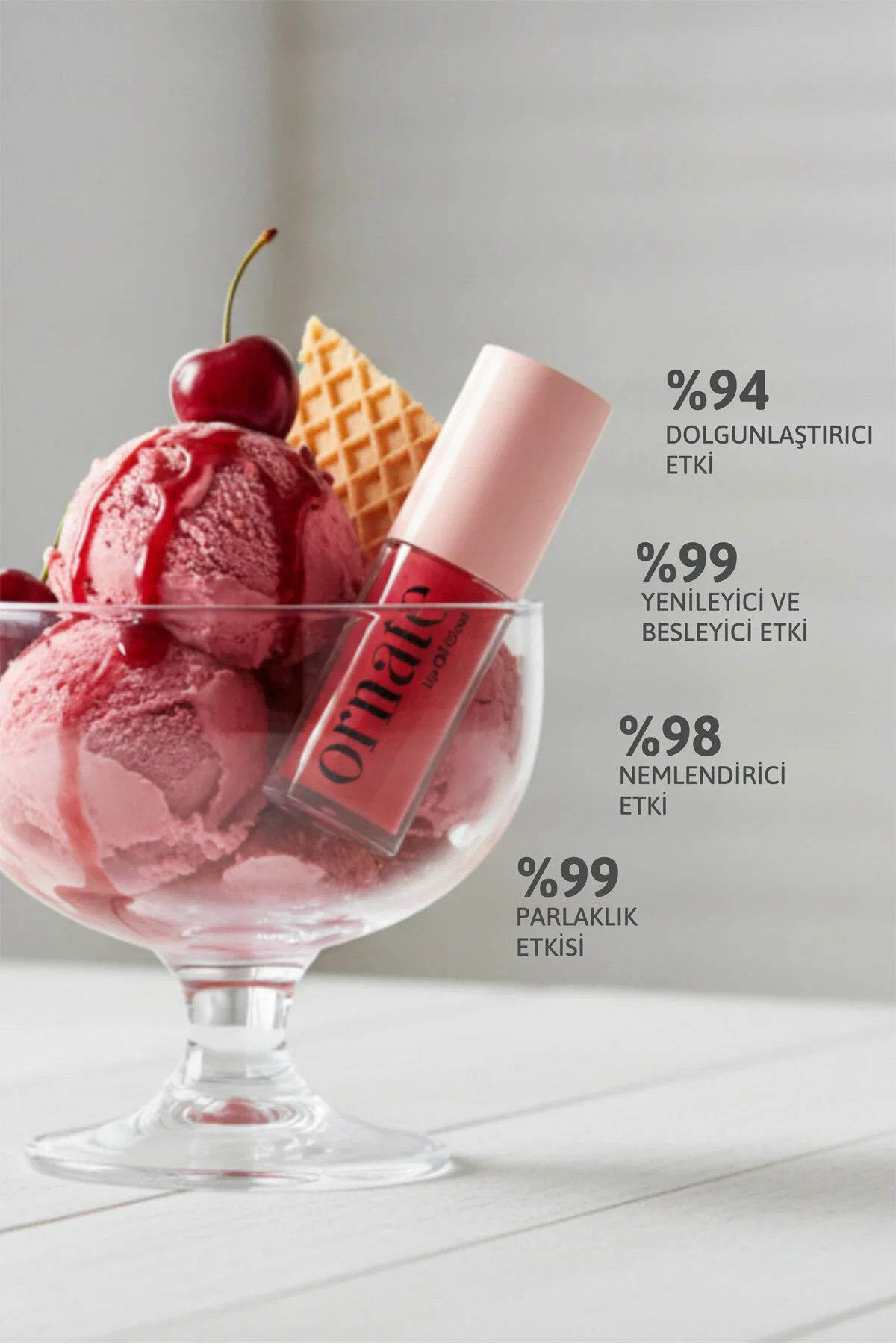 Cherry Lip Oil Gloss Dolgunlaştırıcı Efekt Nemlendirici, Parlatıcı Simli Dudak Yağı Kiraz 5 Ml 004 Kırmızı