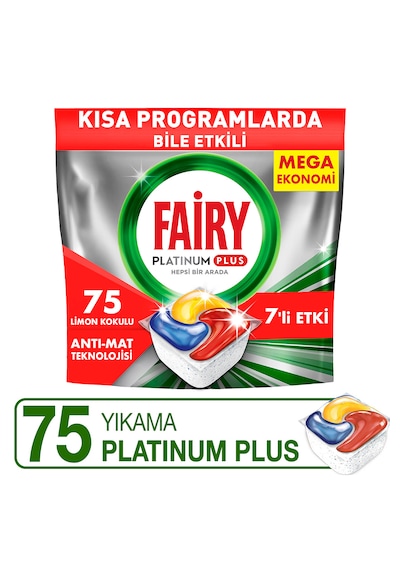 Fairy Platinum Plus Limon Kokulu Bulaşık Makinesi Deterjanı 75 Tablet