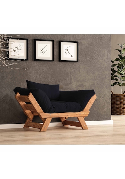 Woodesk Adalar Masif Tik-siyah Renk Berjer Cpt8159-140 Siyah