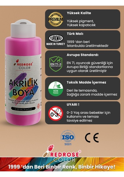 Red Rose Pembe Akrilik Boya 120 ML