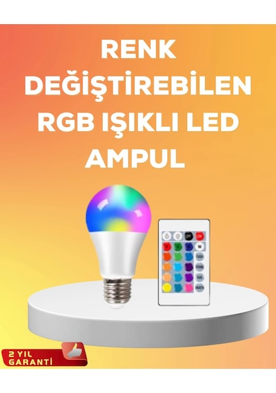 Rgb Uzaktan Kumandalı Led Ampul 16 Renk A Kalite 2025 Model Orijinal Renkli