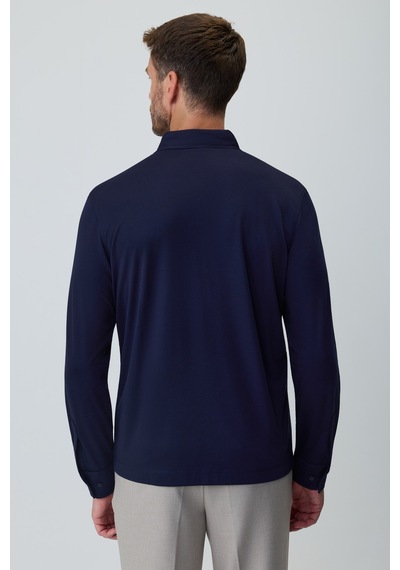 Morven Erkek Lacivert Polo Yaka Rayon Sweatshirt 27ks063002200 Lacivert