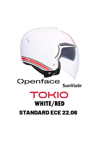 Shiro Jet&OFC 5103 SH-64sv Tokia Master Sun Vizor (Güneş Gözlüklü) Motosiklet Kaskı White