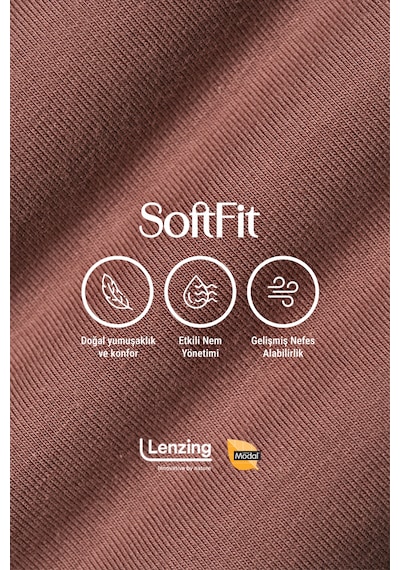 Auw Basic Kadın Derin Yaka Atlet Modal Pamuk 3'lü - Softfit Bronz