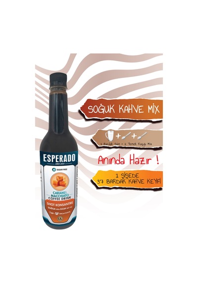 Çabuk Kahve Karamel Aromalı Hazır Soğuk/sıcak Kahve Mix 750 Ml Çözünebilir