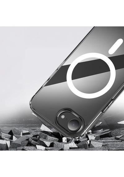 iPhone Uyumlu 16e Kılıf M-safe Şarj Özellikli Şeffaf Sert Pc Kapak