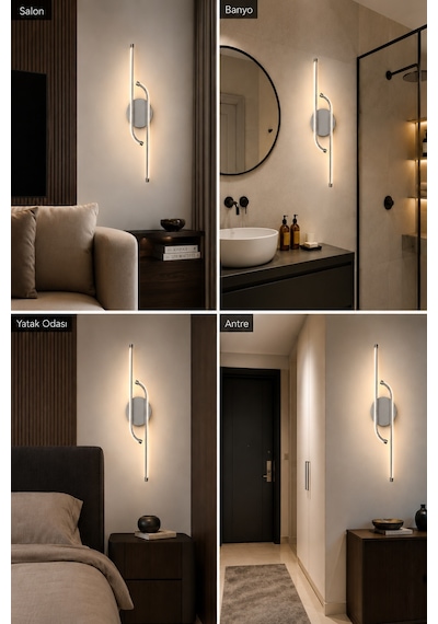 AvizeGO Unis Modern Led Duvar Apliği Günışığı Gri