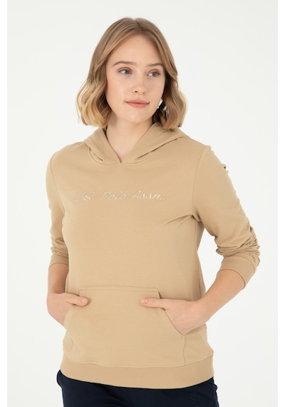 U.S. Polo Assn. Kadın Kum Kapüşonlu Sweatshirt 50296947-VR085