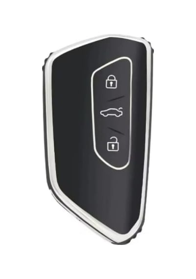 Autohan Keys Golf 8, Caddy, Leon Cupra, Formenter İçin Nano Anahtar Kılıfı, Siyah Gümüş Renk